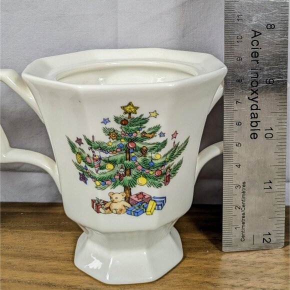 Nikko Classic Christmas Tree Sugar & Creamer Set Japan Vintage - Picture 9 of 13